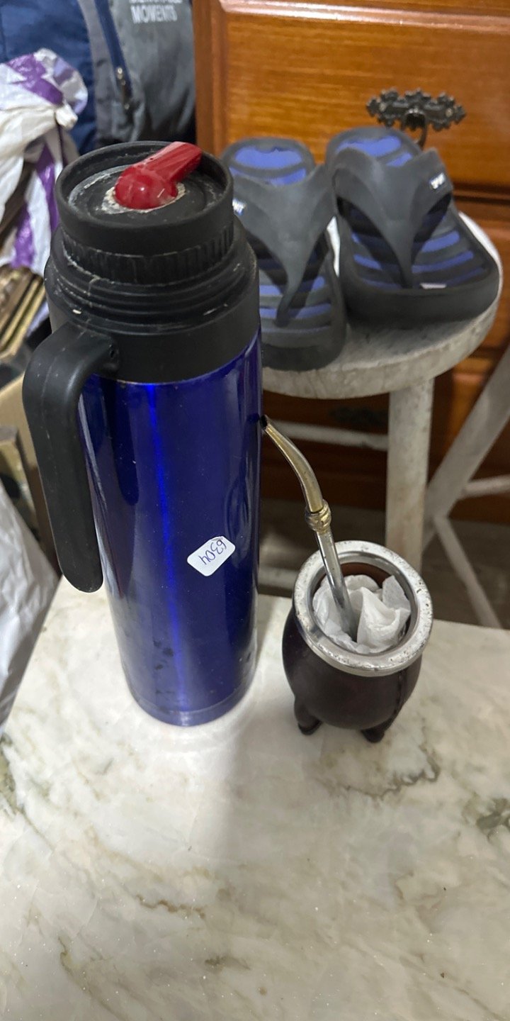 Termo Mate Azul con Bombilla y Mate