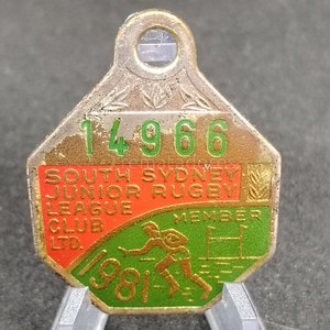Lote siguiente: Medalla de Miembro South Sydney Junior Rugby League Club Ltd. 1981