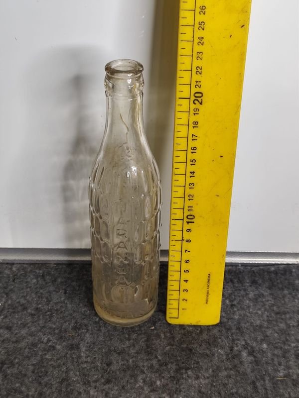 Botella Antigua de Vidrio Labrado "Naranja Urreta" - imagen 1