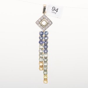 Lote siguiente: Colgante Oro 18k con Piedras Naturales y Circonias