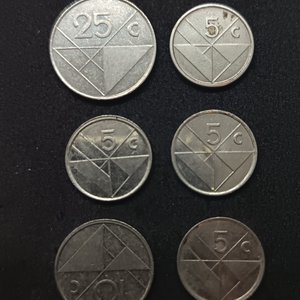 Lote de 6 Monedas de Aruba: 4x5 Centésimos, 1x10 Centésimos, 1x25 Centésimos - imagen 4