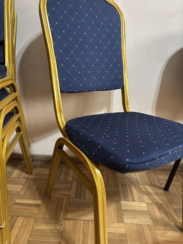 Sillas Apilables Modernas de Diseño Azul y Metal - imagen 6