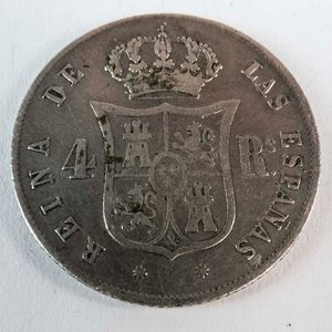 Moneda de Plata Española 1 Real 1861 Reina Isabel II - imagen 2