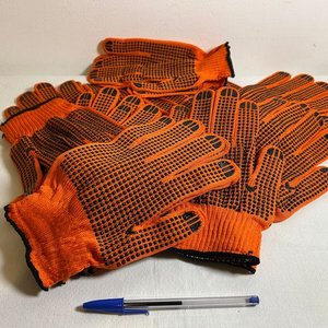 Pares de Guantes de Trabajo Naranjas con Puntos Antideslizantes - imagen 1