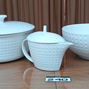 Juego Vajilla Porcelana Blanca Bugatti 13 Piezas - imagen 11