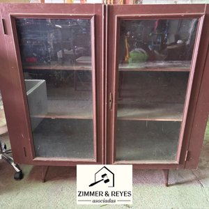 Mueble Vitrina Cristalero Antiguo con Puertas de Vidrio - imagen 4