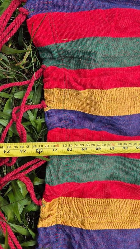 Hamaca Paraguaya de Lona Multicolor a Rayas - imagen 3
