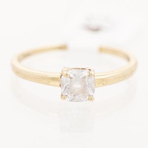 Anillo Solitario Oro 18k con Circonia Talla Cuadrada - imagen 1