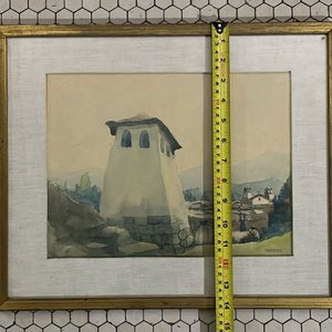 Acuarela del Pintor Santos: "Torre y Llamas" - Segunda Obra de Colección - imagen 5