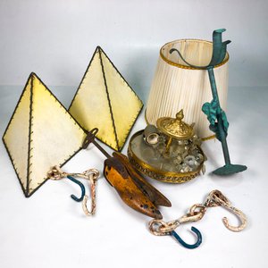Lote de Candelabro, Aplique, Horma de Zapatero, Plafón y Lámpara de Sobremesa Vintage - imagen 2