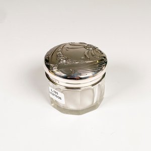 Caja de Cristal con Tapa de Plata Alemana Labrada - imagen 2