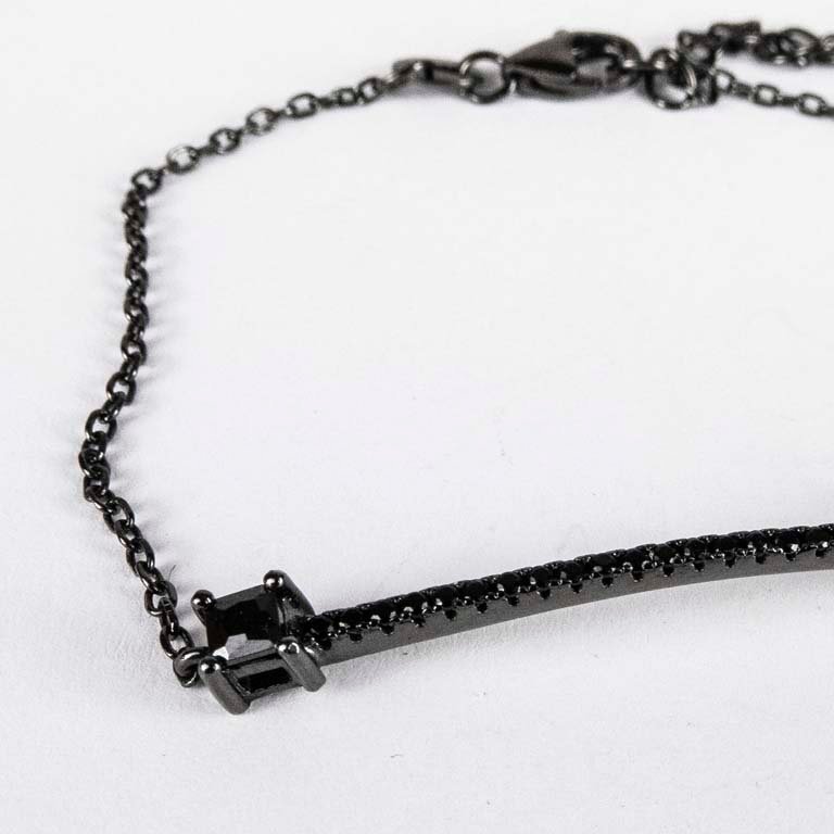 Pulsera de plata y rodio negro - Accesorios de moda - imagen 2