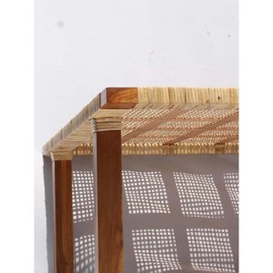 Mesa Cuadrada de Teca y Ratán 88x88cm - imagen 2