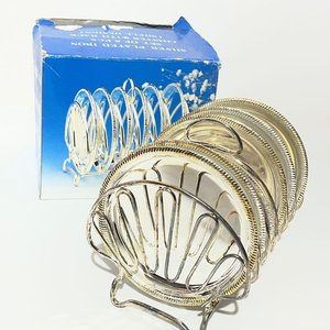 Set de 6 Posavasos Metálicos con Soporte Plateado - imagen 5