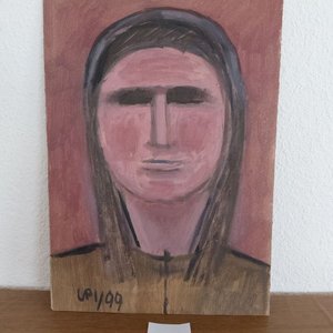 Lote siguiente: Retrato al óleo sobre cartón, firmado "LPI 99"
