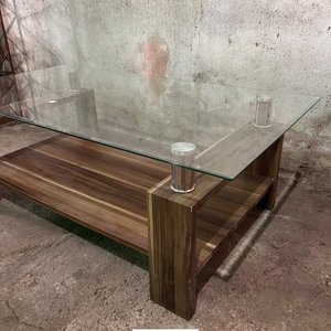 Mesa Ratona Moderna con Vidrio y Madera - imagen 3