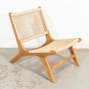 Butaca Baja de Diseño Importada con Asiento y Respaldo en Cordel - imagen 1