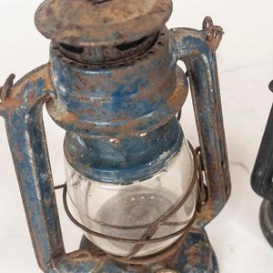 2 Faroles Antiguos de Chapa y Vidrio - imagen 2
