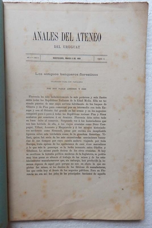 Revista Anales Del Ateneo Del Uruguay, Publicación Mensual de 1883 - imagen 2