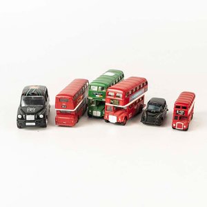 Colección 4 Ómnibus Doble Piso Ingleses y 2 Taxis Corgi - imagen 1
