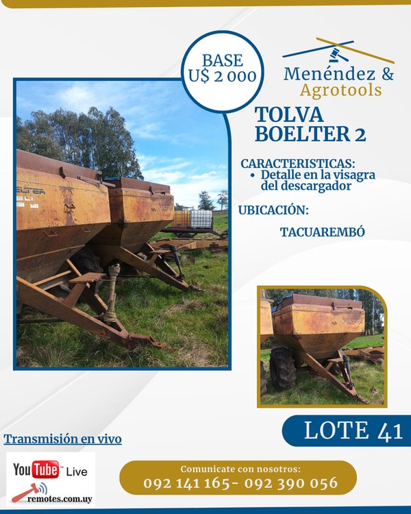 Tolva Boelter Usada con Avería en Visagra - imagen 1