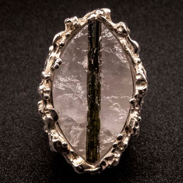 Anillo de Plata 925 con Cuarzo Turmalino