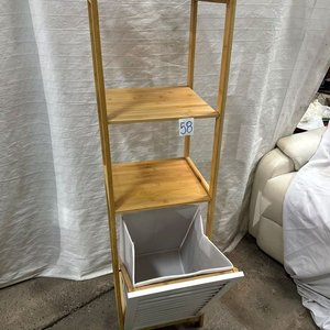 Estantería de Bambú con Canasto para Ropa y 3 Estantes - imagen 4