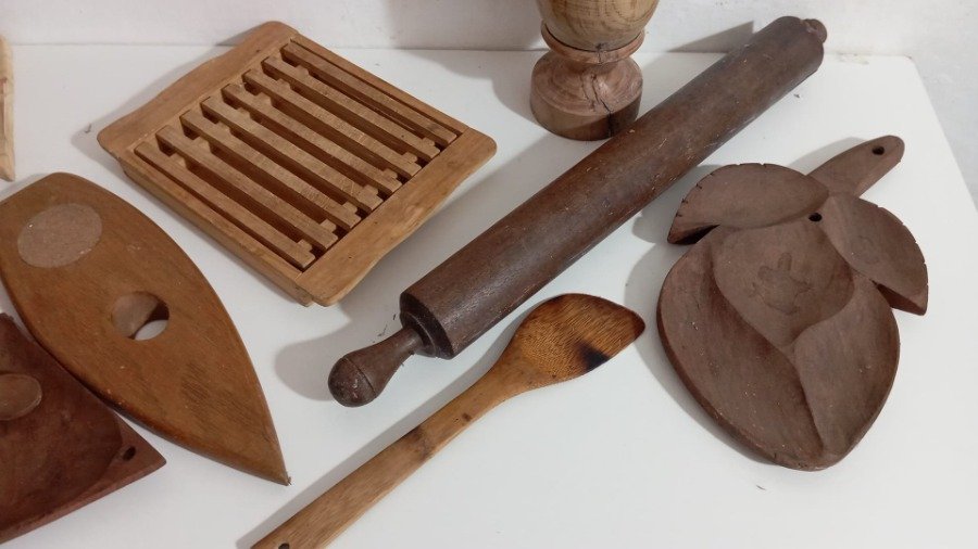 Conjunto de utensilios de madera artículos de cocina vintage o de colección - imagen 4