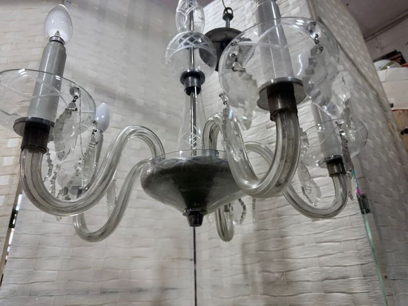 Lámpara de cristal artesanal checoslovaca - imagen 5