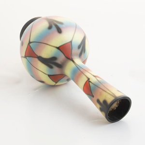 Florero de Opalina Multicolor con Cuello Fino y Diseño Geométrico - imagen 3