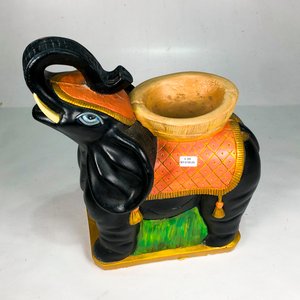 Figura de Elefante Decorativo en Cerámica Negra de 44 cm - imagen 3