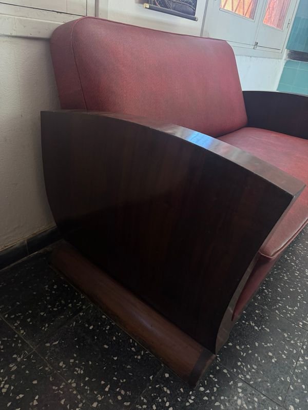 Sillón art decó tapizado en cuerina - imagen 5