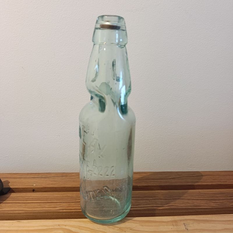 Botella Antigua de Refresco con Bolita de Vidrio