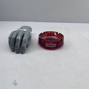 Cenicero Publicitario Mahou de Vidrio Rojo - imagen 1