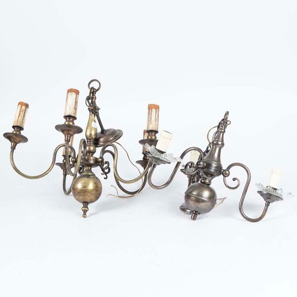 Lámparas de techo holandesas en bronce: 3 luces y 5 luces