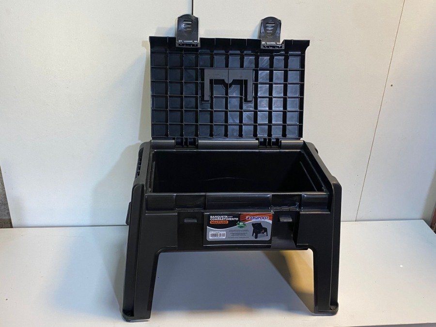 Valija/Banqueta/Escalón con Compartimentos Internos PVC Negro Multiuso - imagen 4