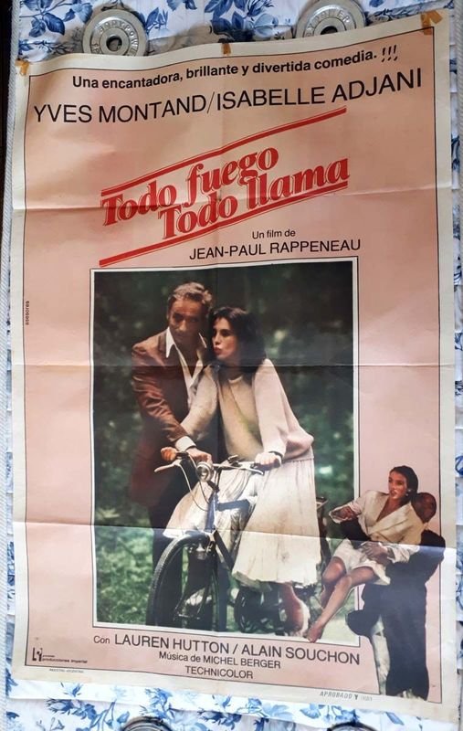 Poster de Cine "Todo Fuego, Todo Llama" (1982) con Yves Montand e Isabelle Adjani