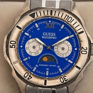Reloj Guess Waterpro Multifunción Esfera Azul Acero Movimiento Japón - imagen 2