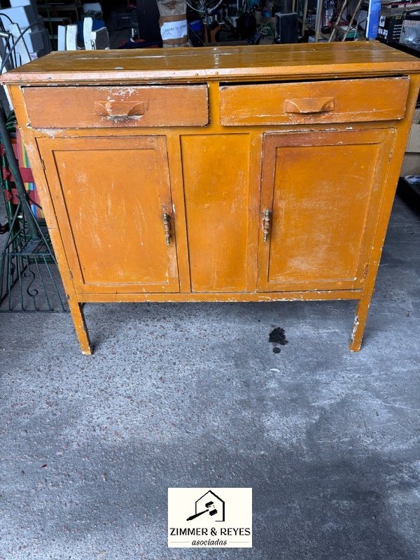 Mueble de Madera Vintage con Dos Cajones y Puertas