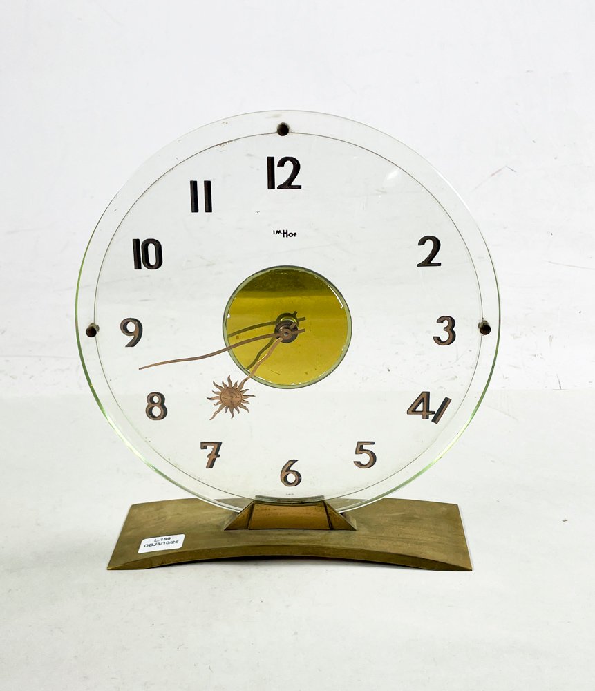 Reloj de sobremesa en vidrio 25 cm (con detalles)