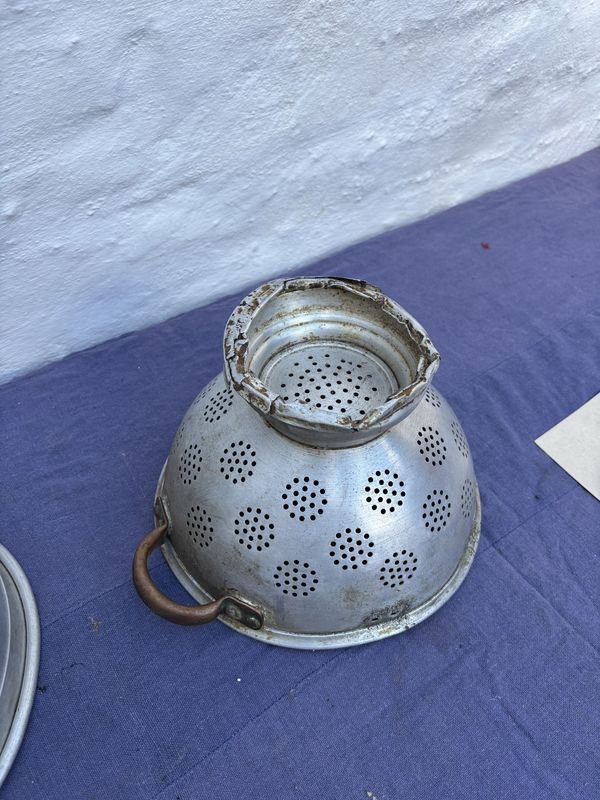 Set de 2 coladores de cocina antiguos - imagen 3