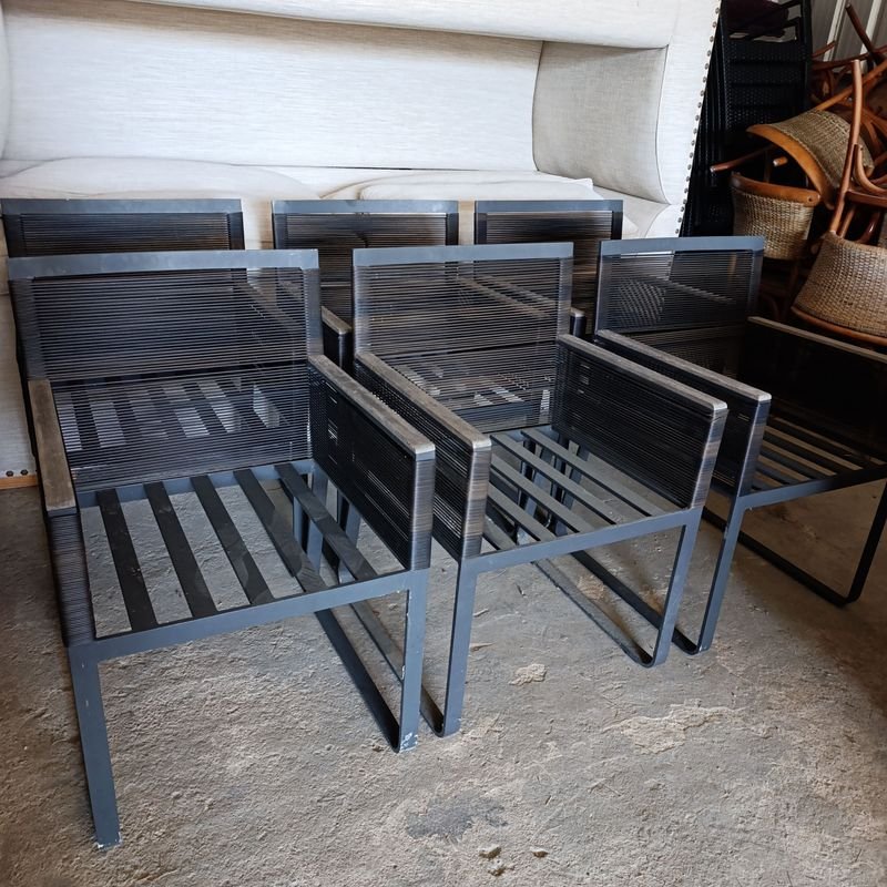 Sillas de Aluminio con Apoyo para Brazos en Madera - imagen 2