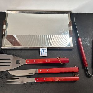 Set de Asado Acero Inoxidable con Bandeja - imagen 2