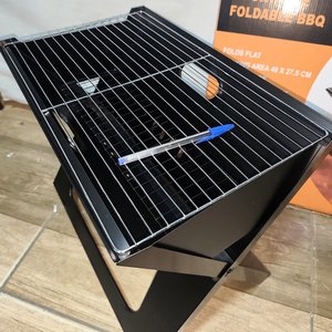 Parrillero Plegable Portátil BBQ Negro Doble Rejilla Nuevo en Caja - imagen 6