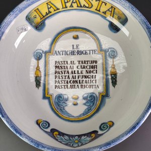 Bowl Grande Profundo Loza Italiana "La Pasta" "Le Antiche Ricette" - 34cm - imagen 4