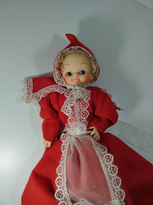 Muñeco vintave triple personaje de caperucita roja, lobo y abuelita - imagen 1