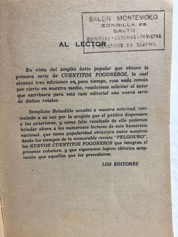Libro de cuentos de Simplicio Bobadilla - Libreria Blundi Uruguay - imagen 4