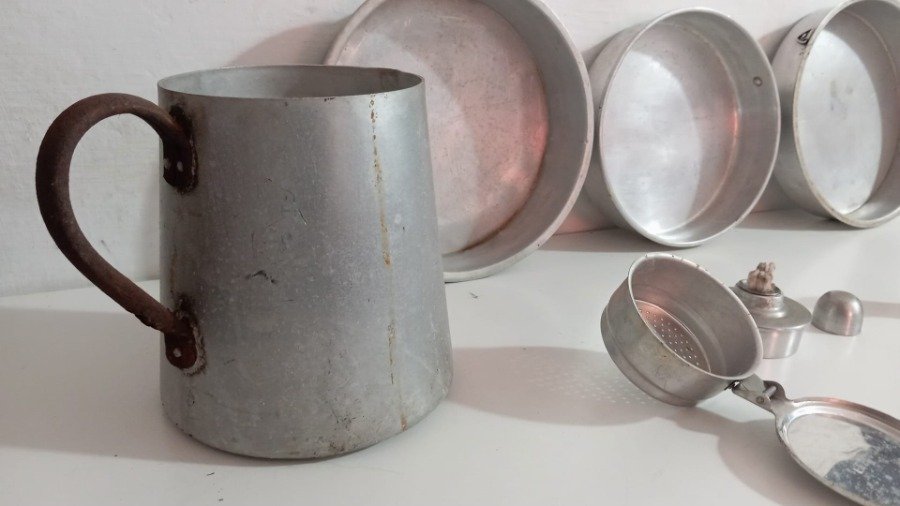 Conjunto de utensilios de cocina de aluminio para camping o excursiones - imagen 5