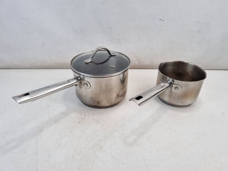 Set de 2 Ollas Bellagio Cookware Acero Inoxidable con Tapa de Vidrio