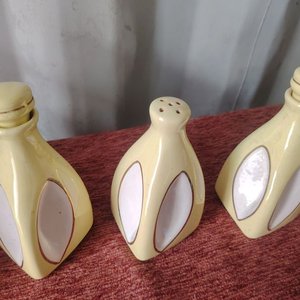 Juego de Aceitera, Vinagrera y Salero de Cerámica Vintage - imagen 3